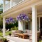 Artificial Hanging Flower Basket for Outdoors, UV Resistant Faux Silk Hanging Plants with Real Touch Flowers, Fake Outdoor Hanging Flowers for Front Porch Patio Balcony Garden Spring Summer Home Decor, Double Purple